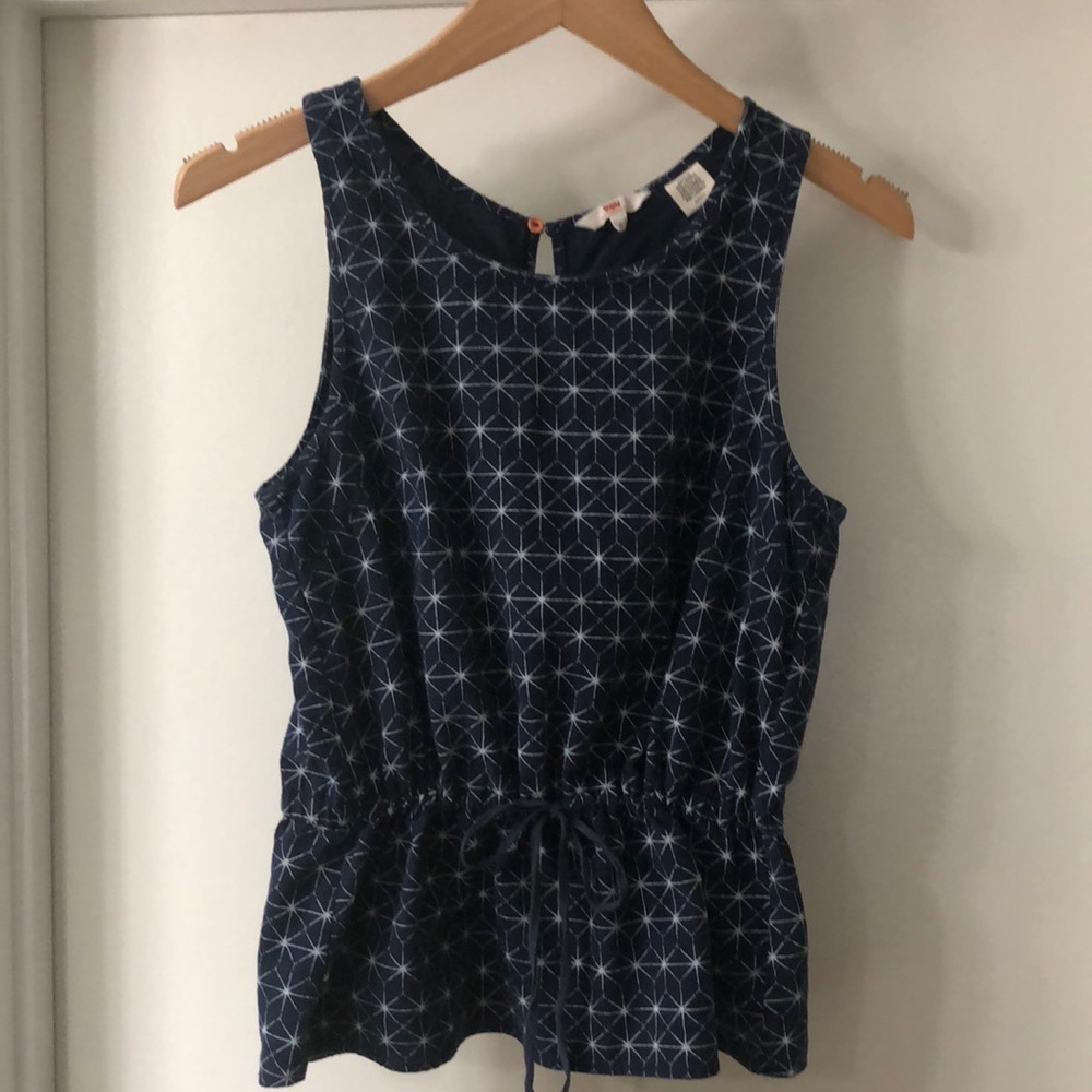 Levi’s 100% Cotton Sleeveless Navy Peplum Top